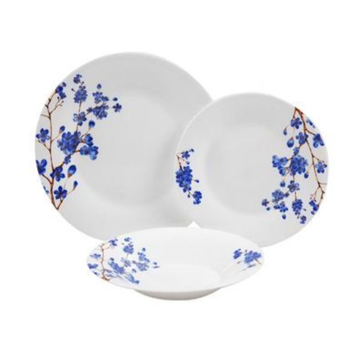 BEHOME - Set de 18 Platos Ecovidrio Azulea Behome