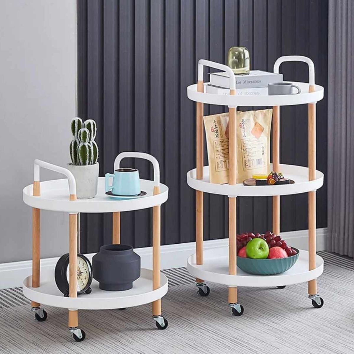 GENERICO - Carro Rodante Mesa Auxiliar Multiusos de Madera Sala Hogar Model-02