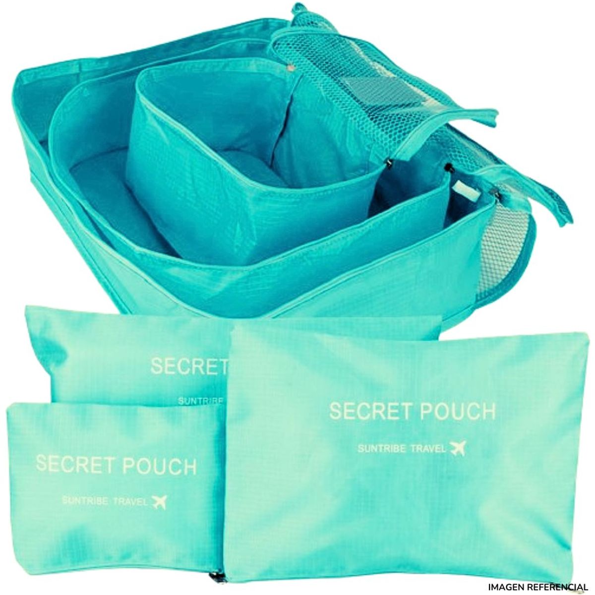 INSPIRA MARKET - Organizador de viaje estuche neceser SET 6 pcs