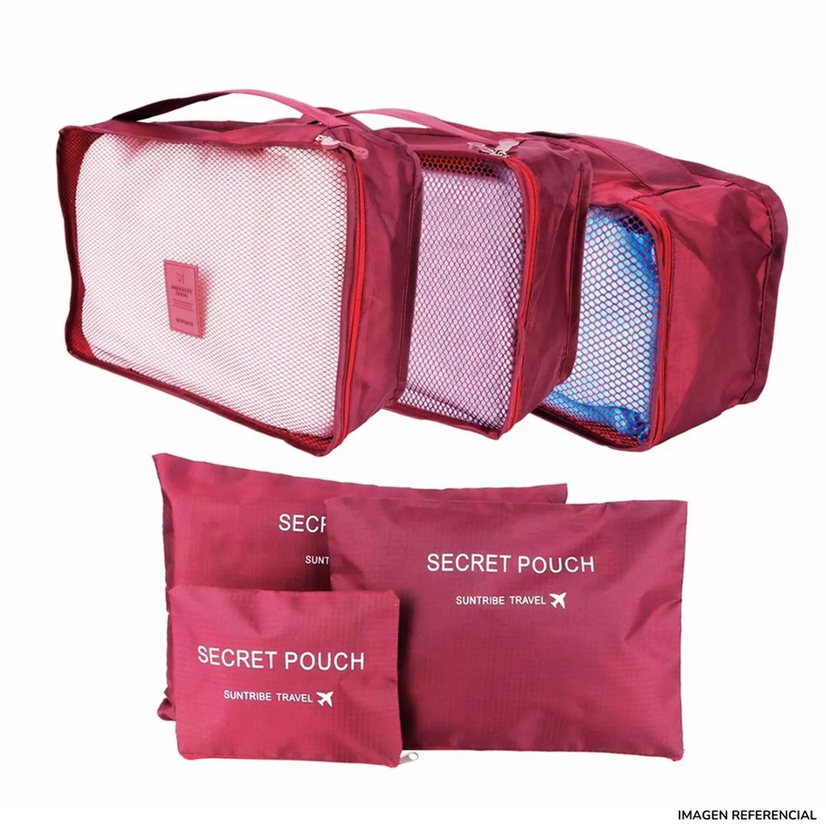 INSPIRA MARKET - Organizador de viaje estuche neceser SET 6 pcs