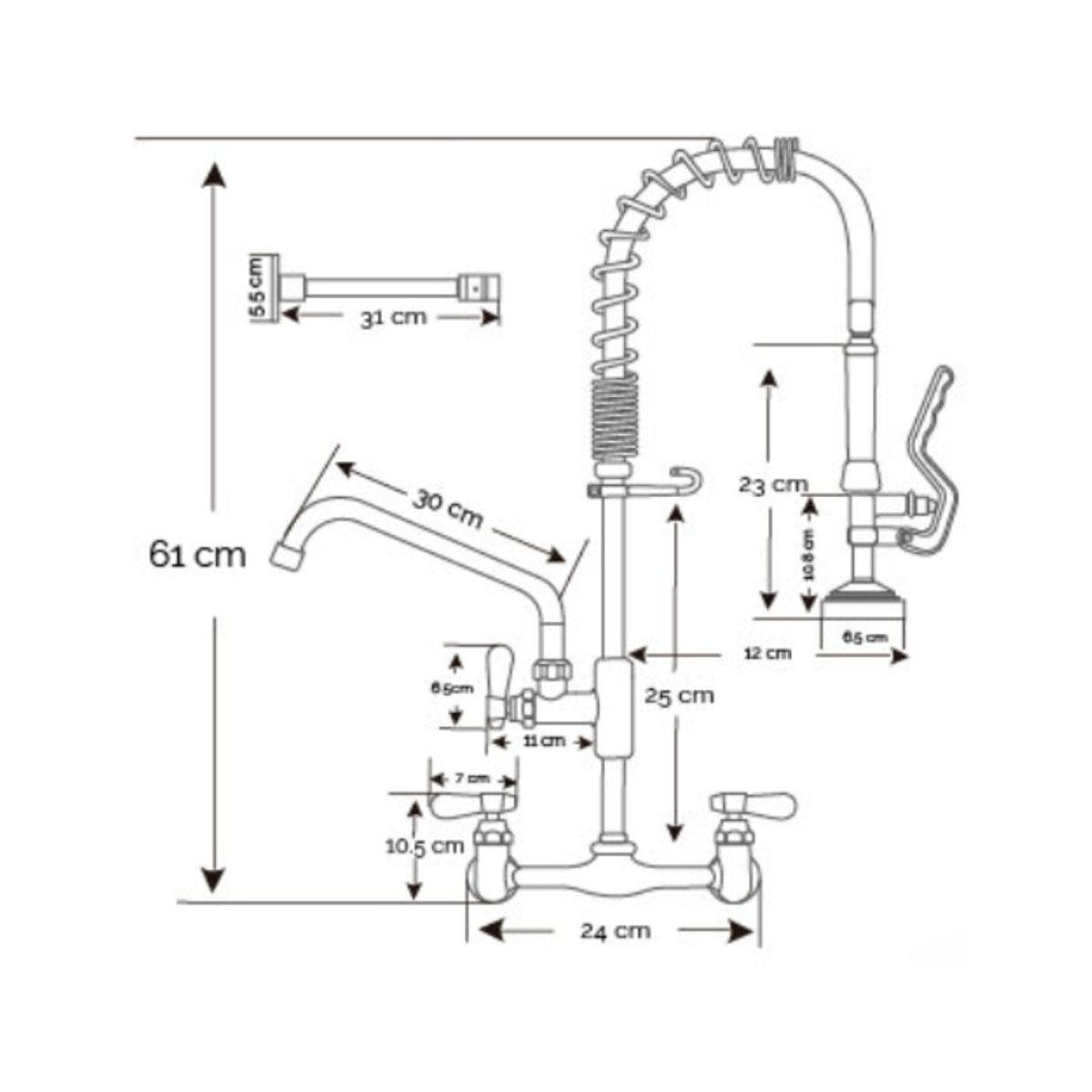 GENERICO - Grifo Mezcladora de Cocina Industrial