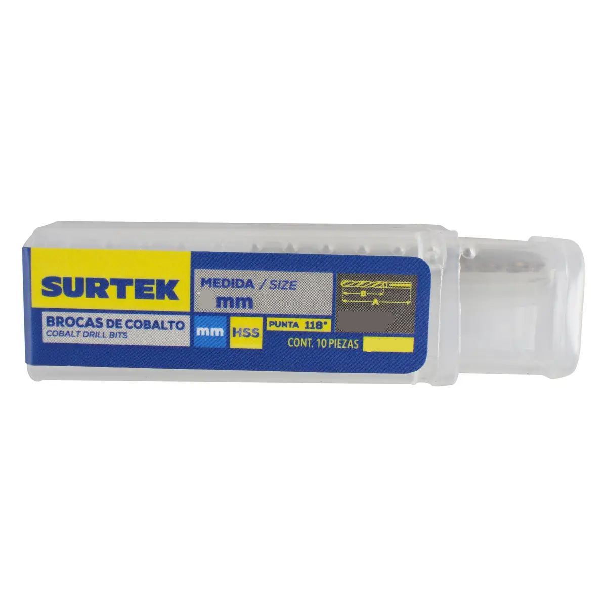 SURTEK - BROCA COBALTO MET ALTA VELOCIDAD  4.5mm  (ESTUCHE x10)  - SURTBS45M