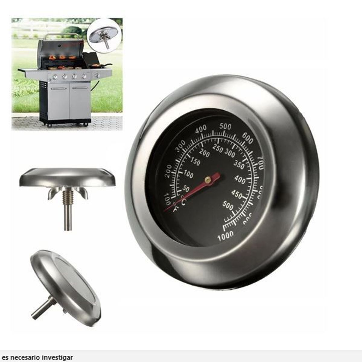 GENERICO - Termómetro para parrilla barbacoa horno artesanal