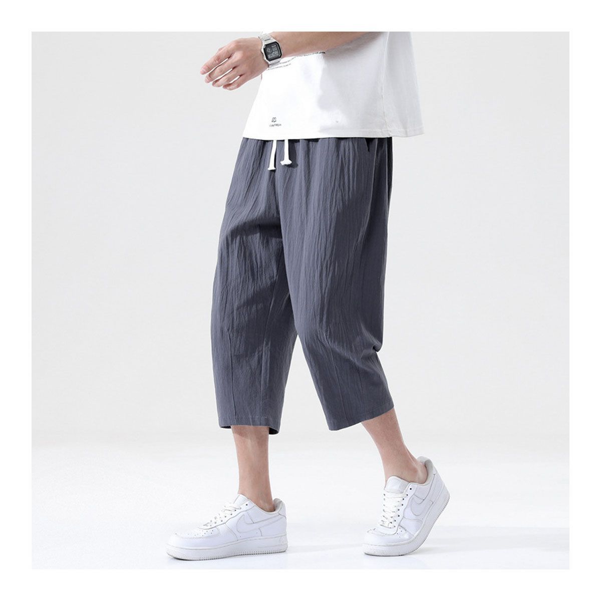 42AROZINA - Pantalones noveno informales finos de verano para hombre
