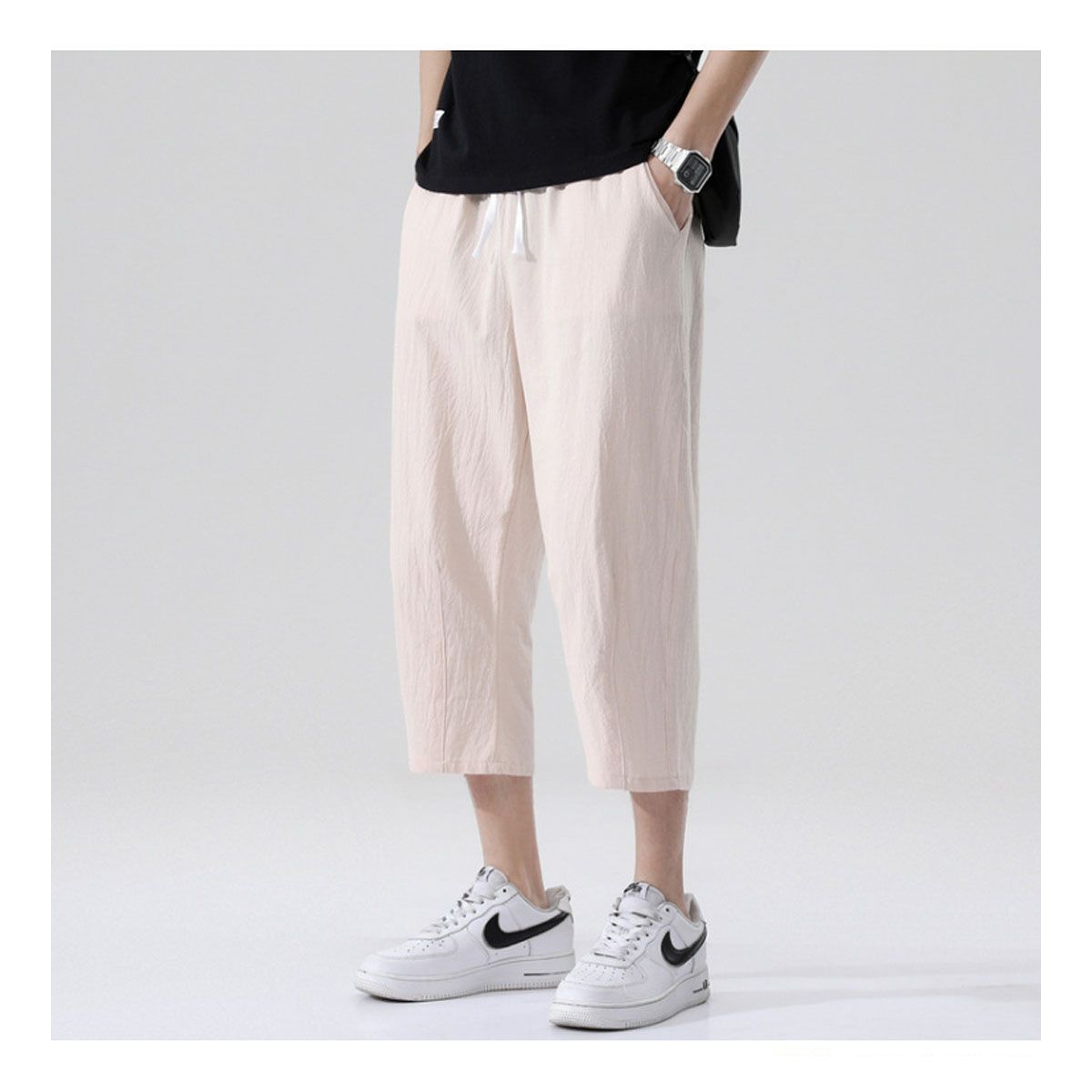 42AROZINA - Pantalones noveno informales finos de verano para hombre