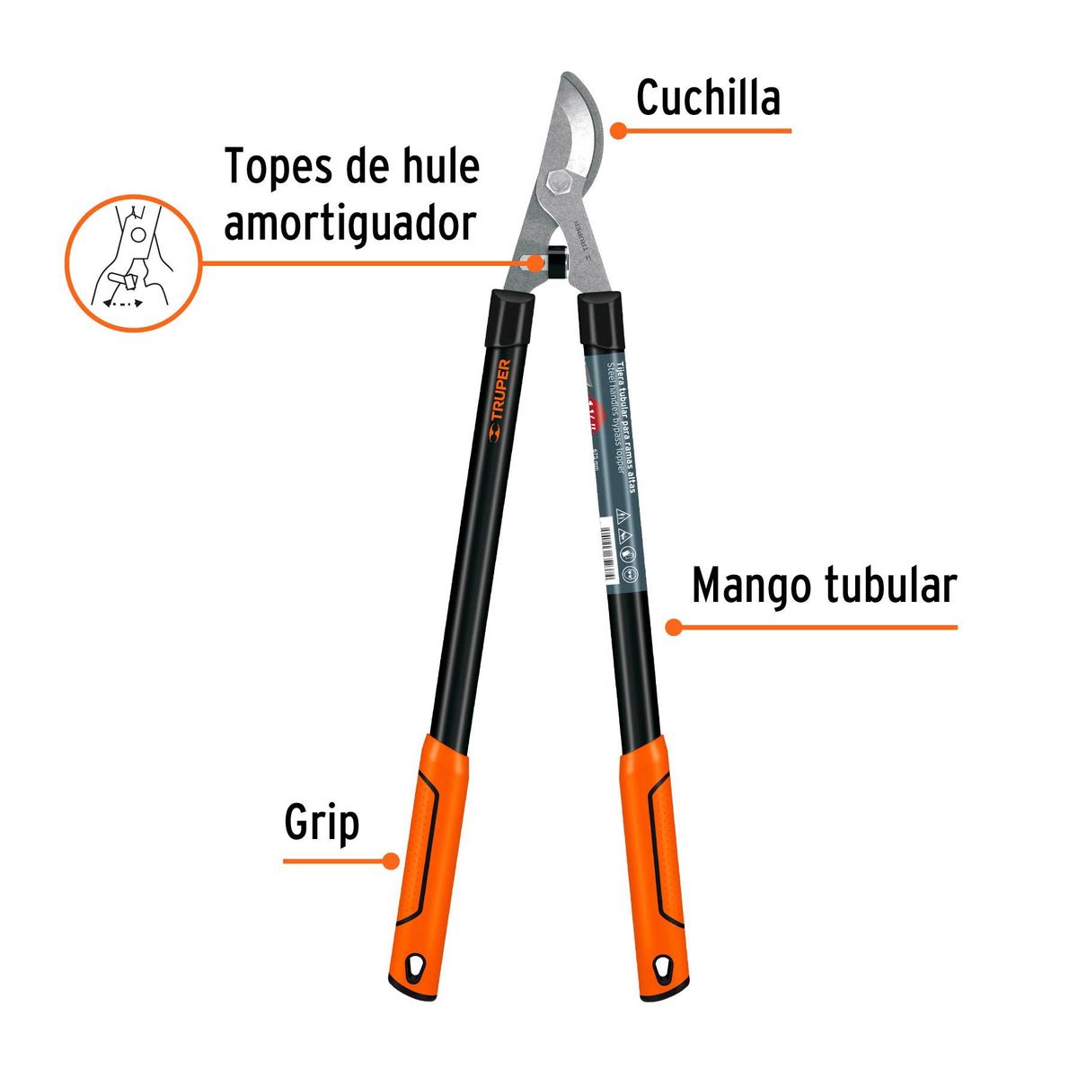 TRUPER - Tijera para ramas 68 cm Classic mangos tubulares