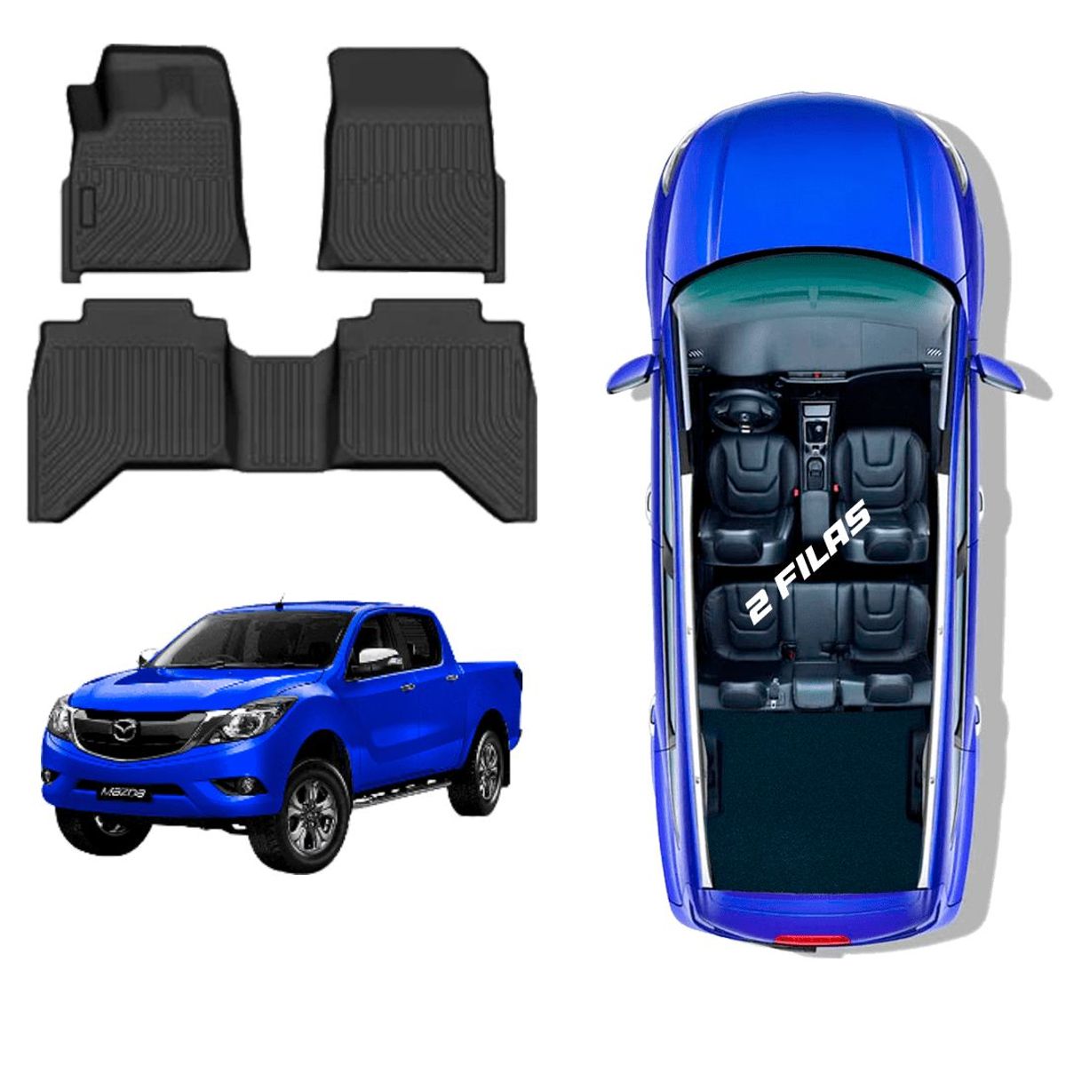 GENERICO - PROTECTOR CUBRE PISO 5D TPE MAZDA BT50 AÑO 2015-2022