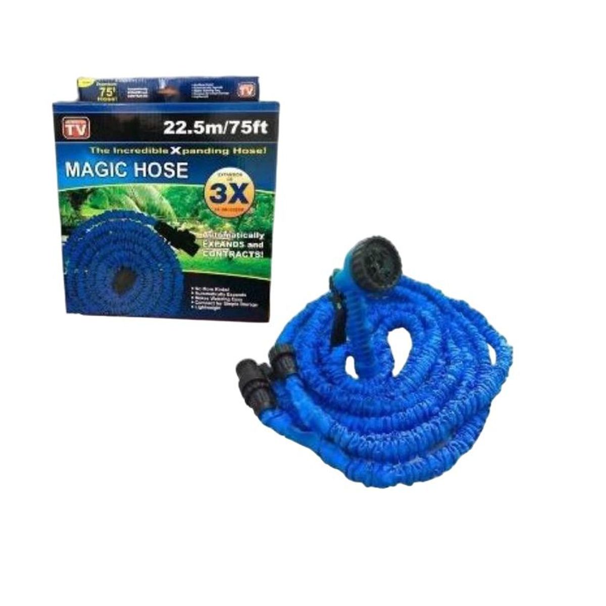 GENERICO - MANGUERA MÁGICA EXPANDIBLE 22.5 METROS  - VERDE/AZUL