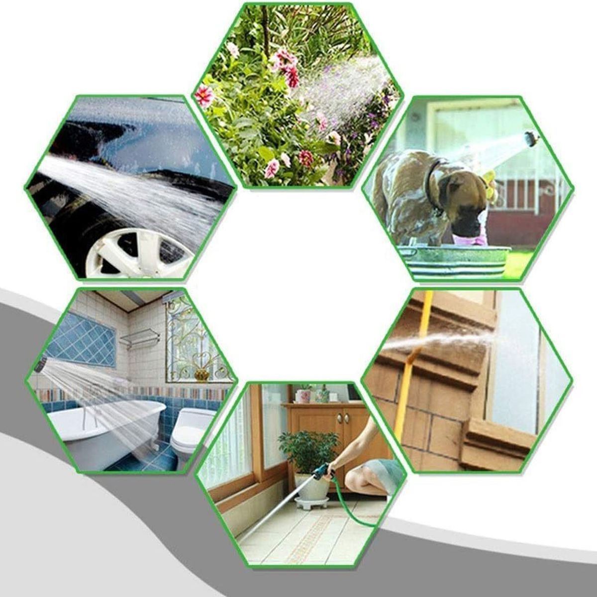 GENERICO - MANGUERA MÁGICA EXPANDIBLE 30 METROS - VERDE / AZUL