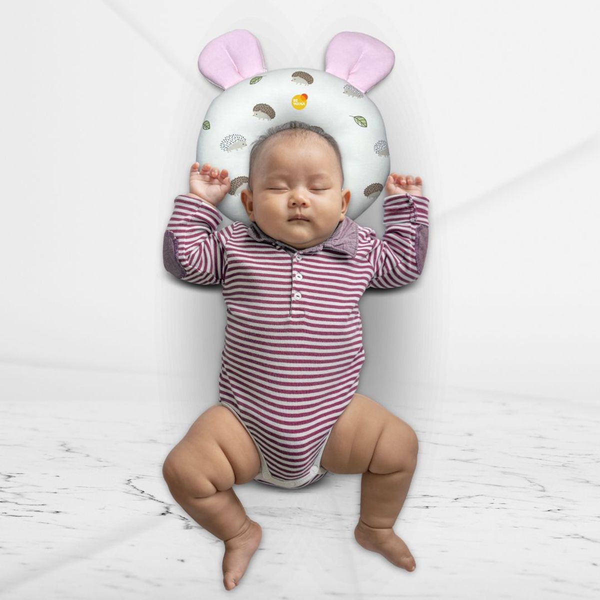 CUZKA - Almohada Anti cabeza Plana para Bebé »OREILLE» Pink