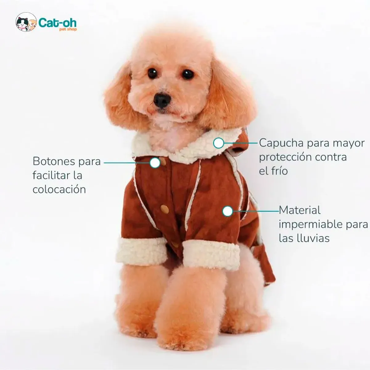 CAT OH - Ropa para perro Mi teddy dog de gamuza S