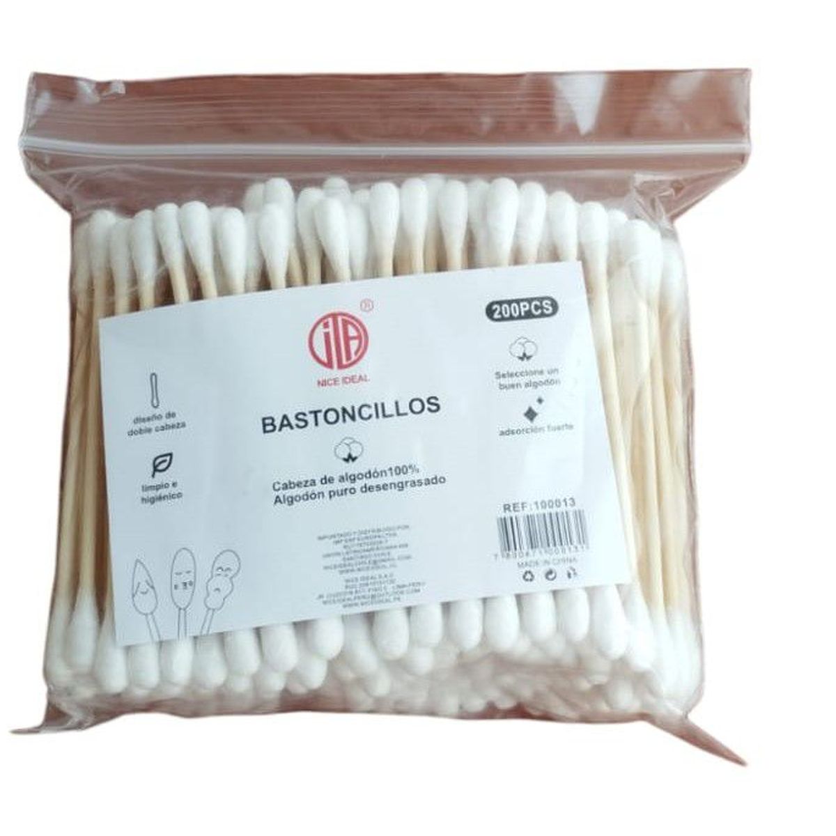 GENERICO - Dispensador Hisopos + Paquete X 200 Hisopos