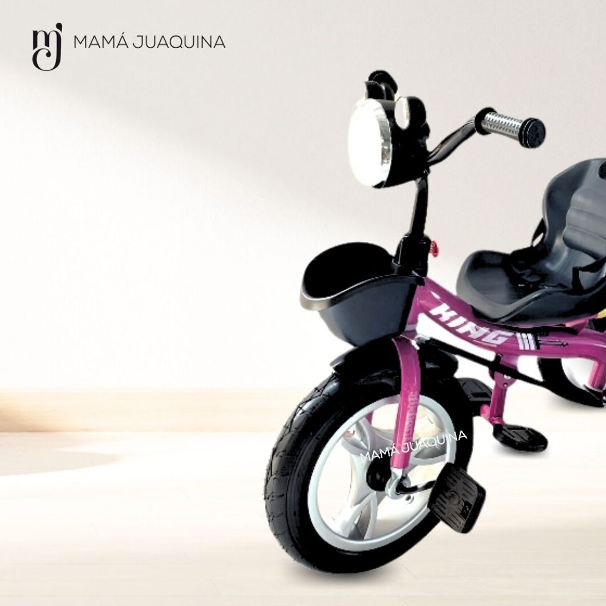KING - Triciclo Guiador Musical «CASEY» Dark Pink