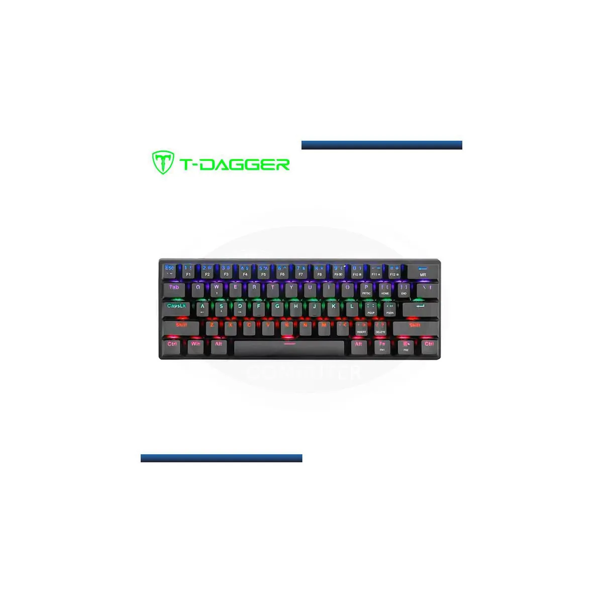 T-DAGGER - Teclado T-Dagger ARENA Rainbow Spanish T-TGK321-BR BLACK