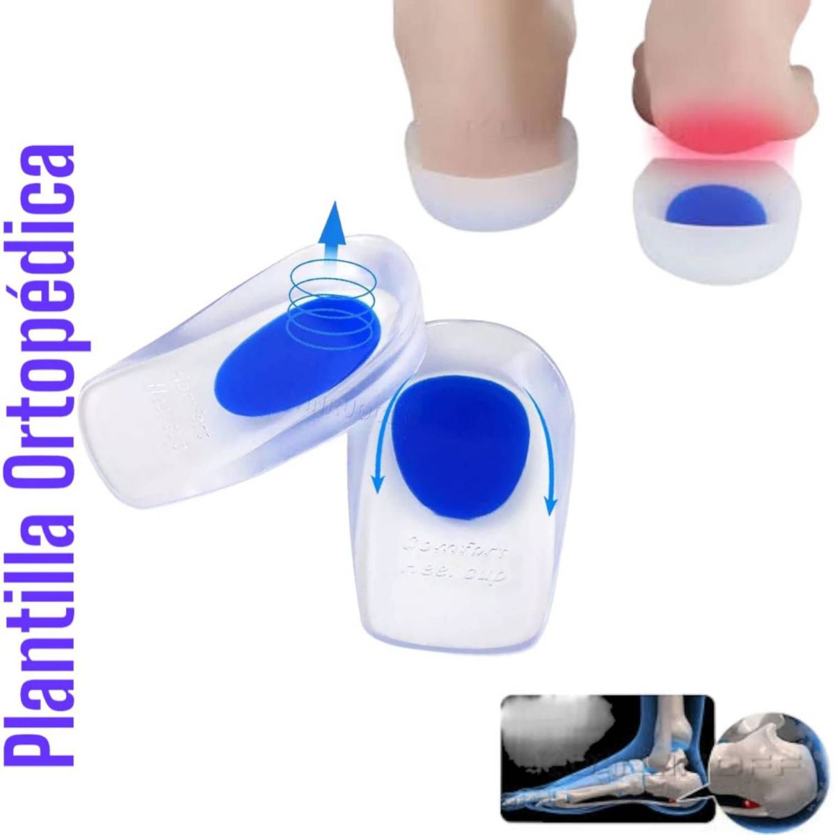 OEM - Plantilla Talonera De Silicona Gel Flexible Espolón Calcaneo