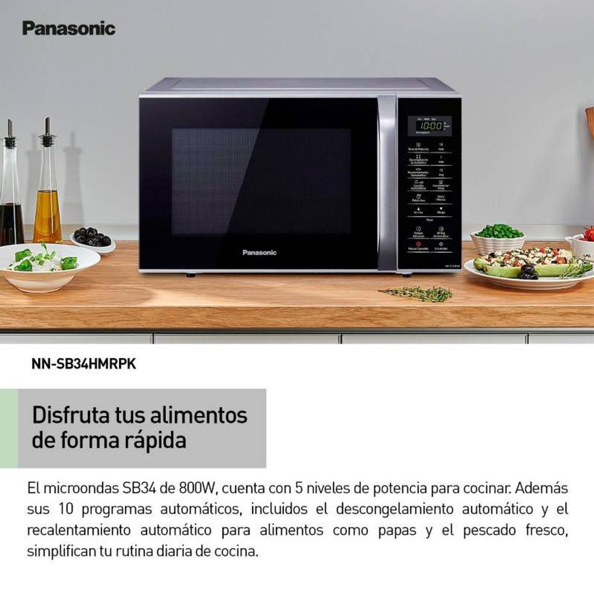 PANASONIC - Microondas Panasonic NN-SB34HMRPK Negro 25L