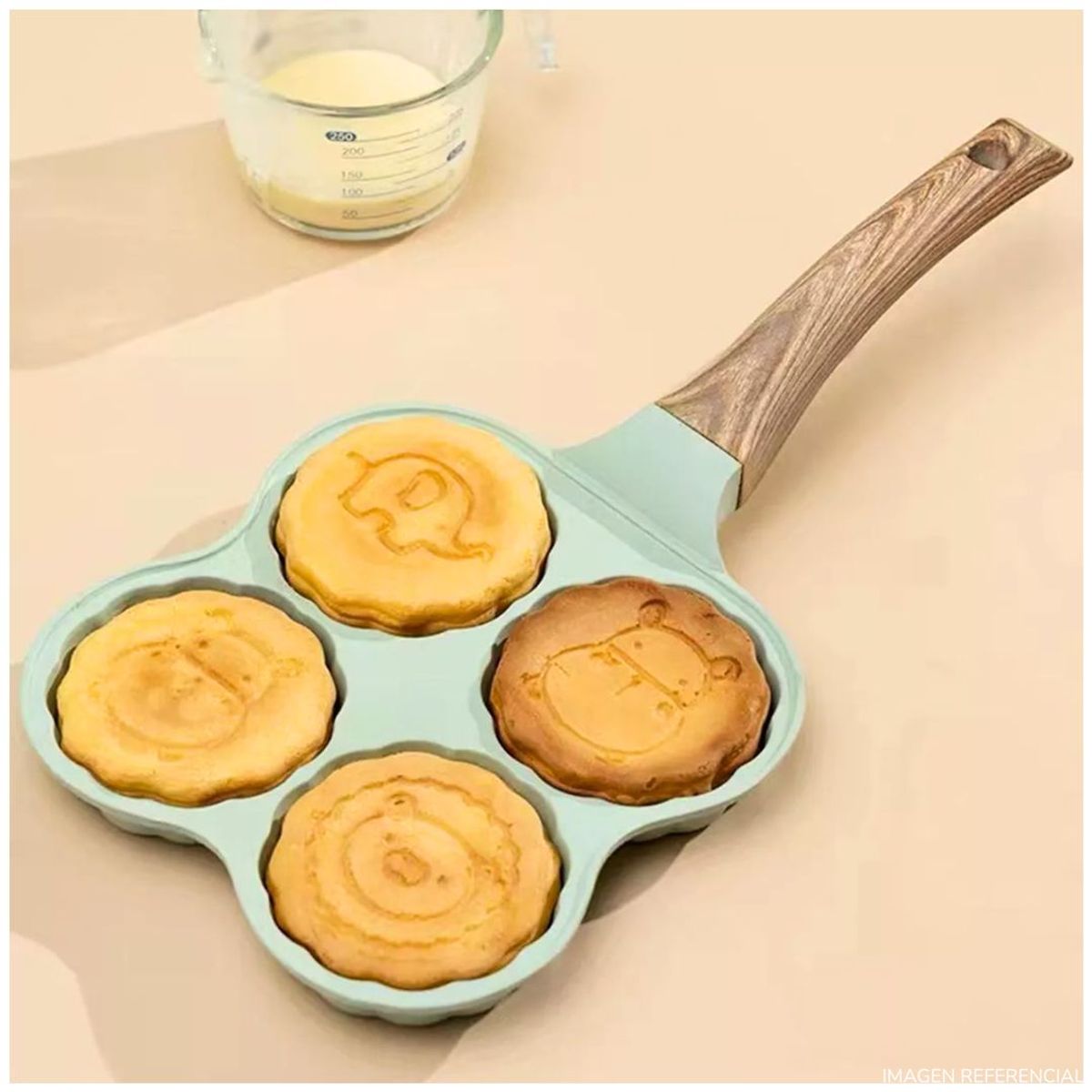 INSPIRA MARKET - Sartén Antiadherente 4 Divisiones con Diseños Kawaii