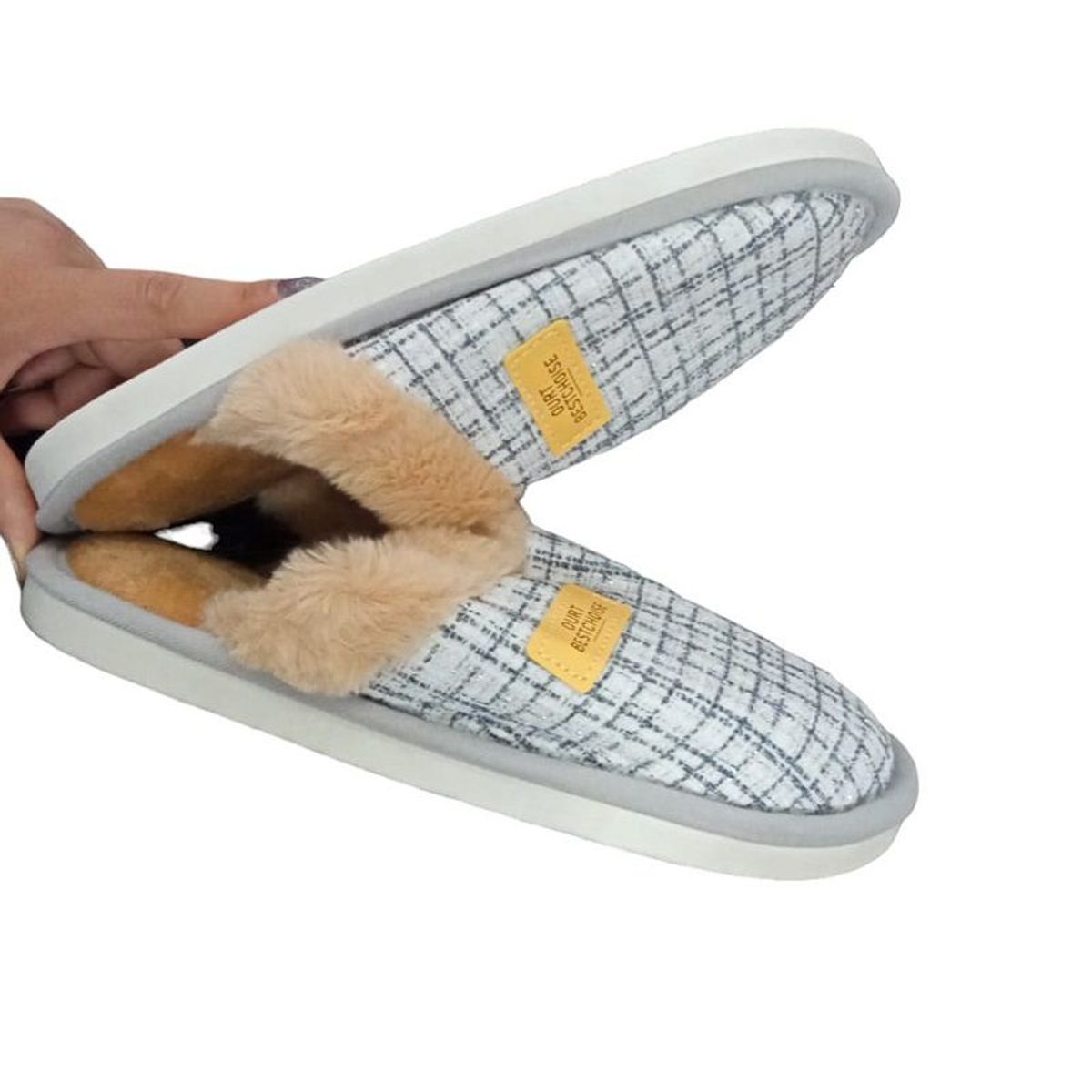 GENERICO - Pantuflas de terciopelo con peluche zapatos apeluchado