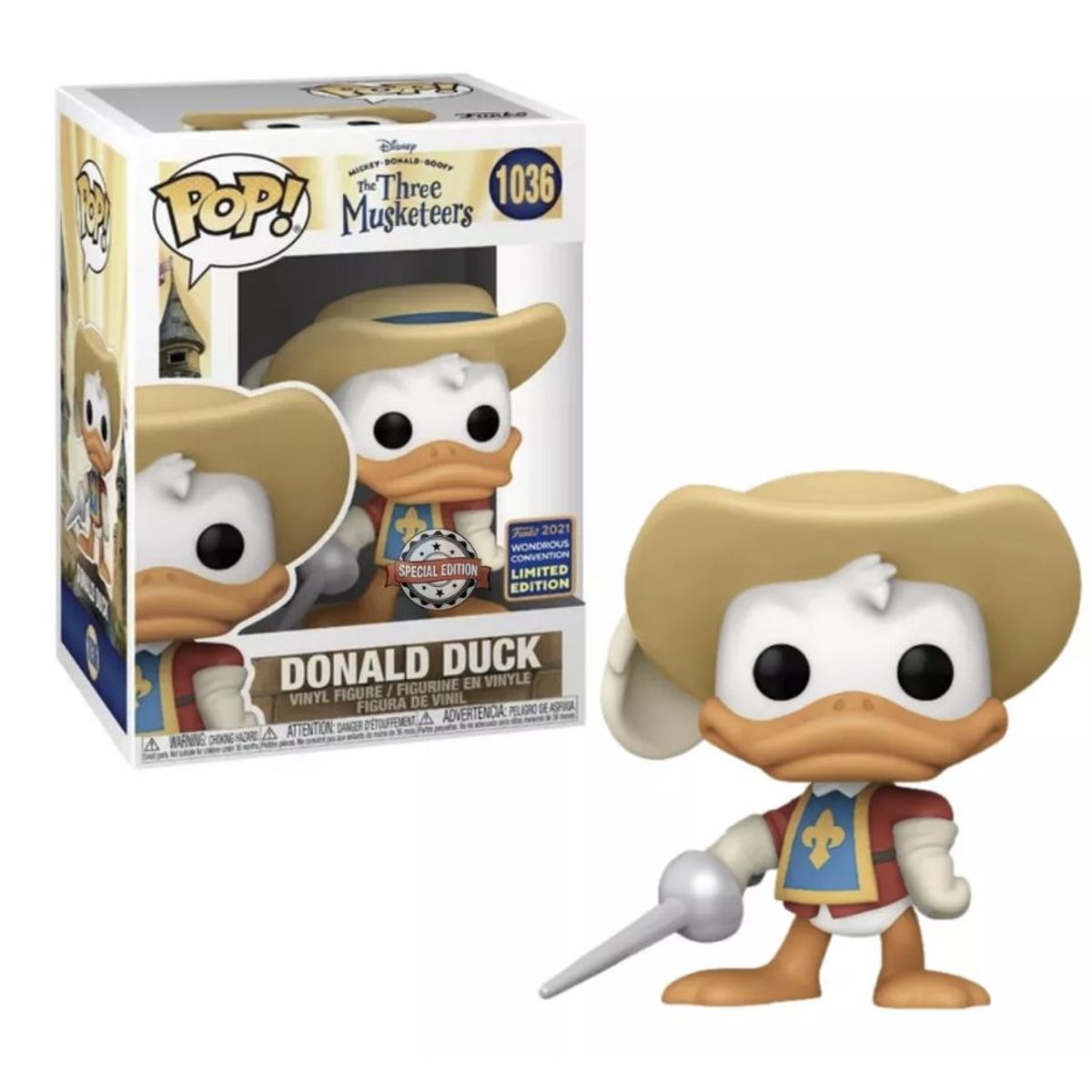 FUNKO - Pato Donald Mosquetero Funko Pop 1036 Exclusivo Disney