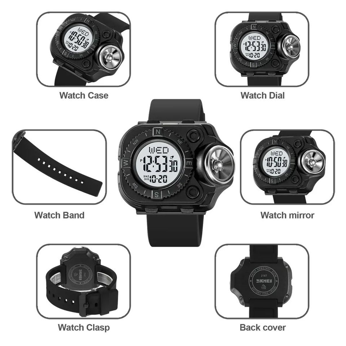 SKMEI - Reloj Skmei 2187 Linterna Correa silicona_.