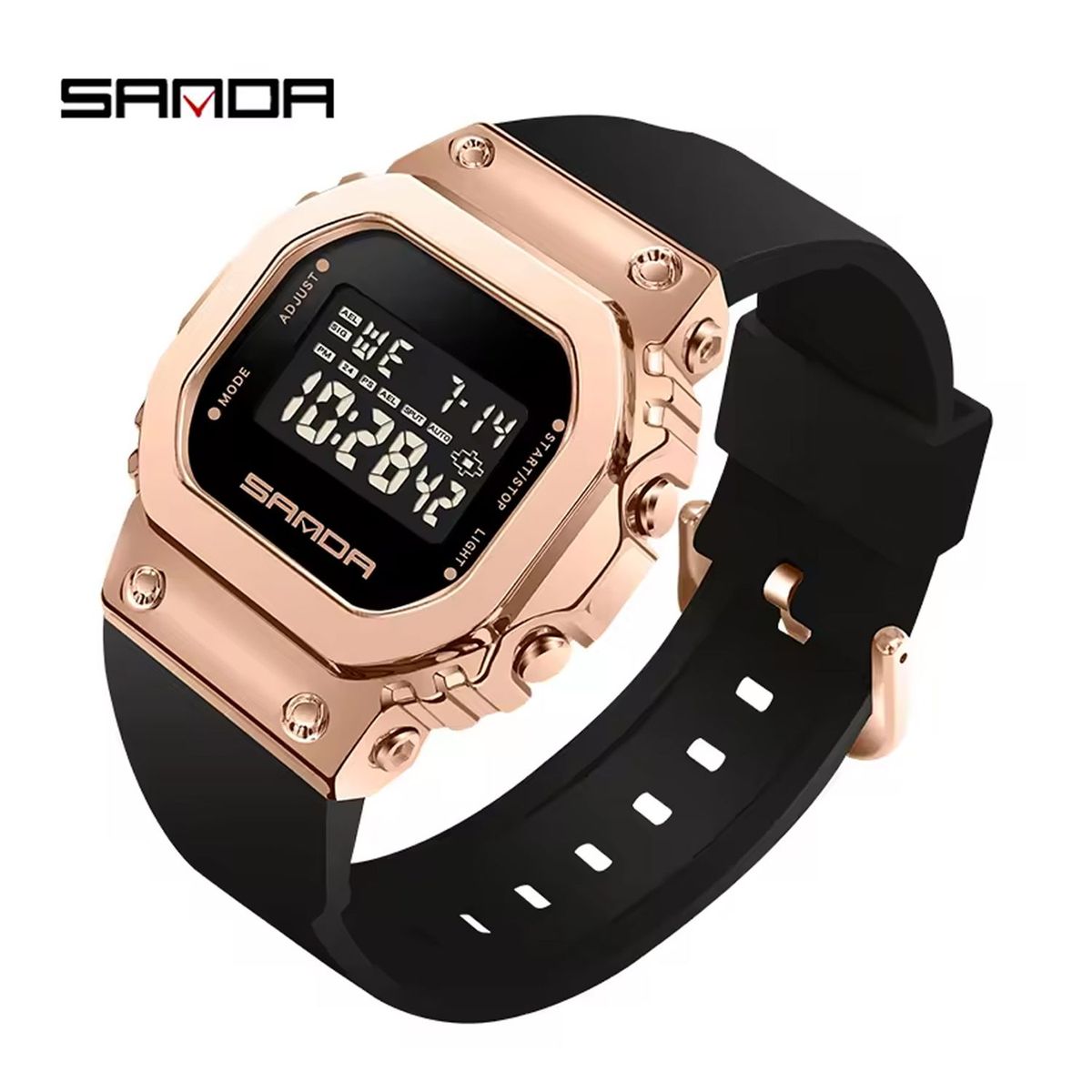 SANDA - RELOJ DIGITAL HOMBRE NEGRO DORADO SANDA 9006