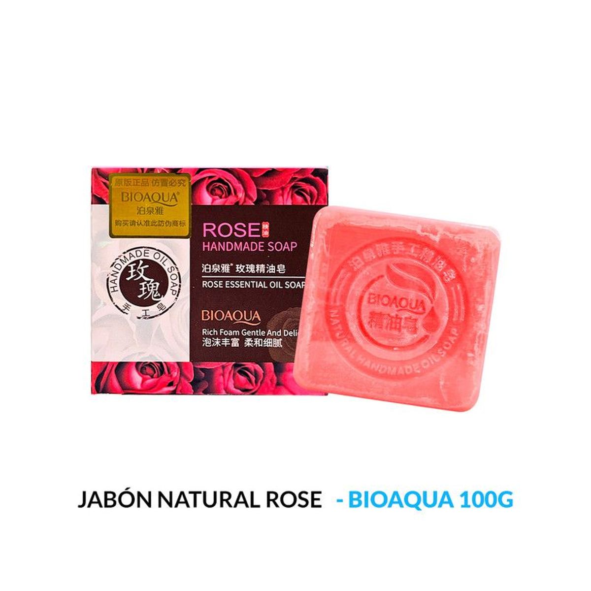 BIOAQUA - Jabón Natural De Rosas Bioaqua 100G Desintoxicante