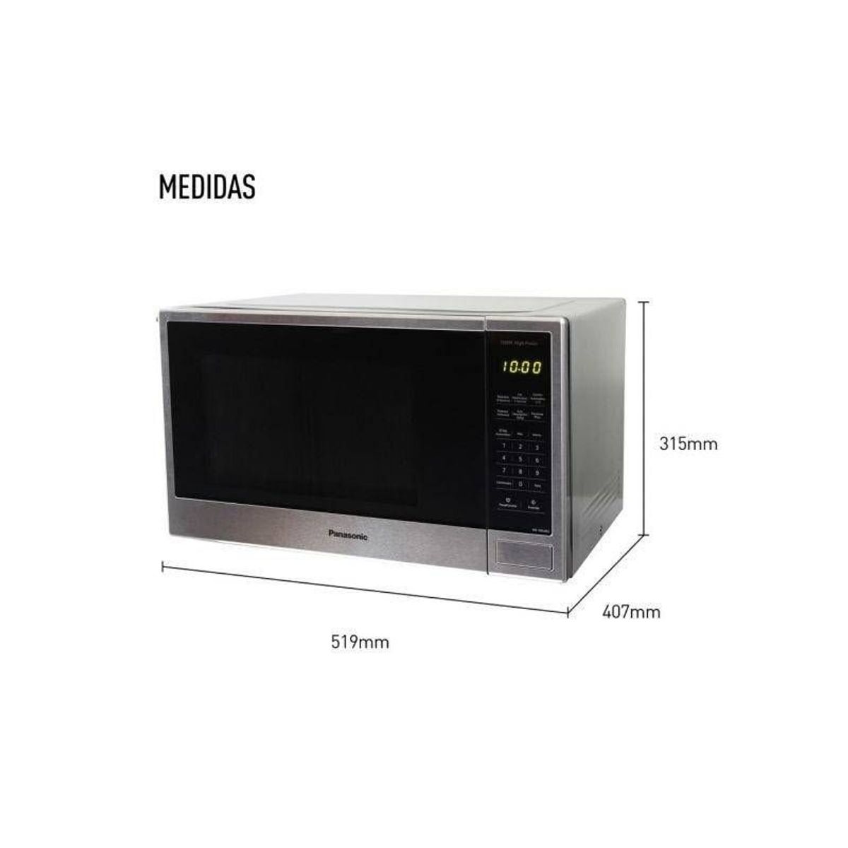 PANASONIC - Horno Microondas Panasonic 37 Lts 900W NN-SB646SRPK - Plateado