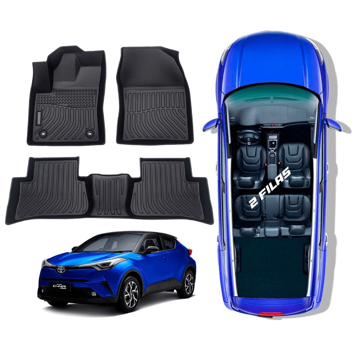 GENERICO - PROTECTOR CUBRE PISO 5D TPE TOYOTA C-HR 2018-2023