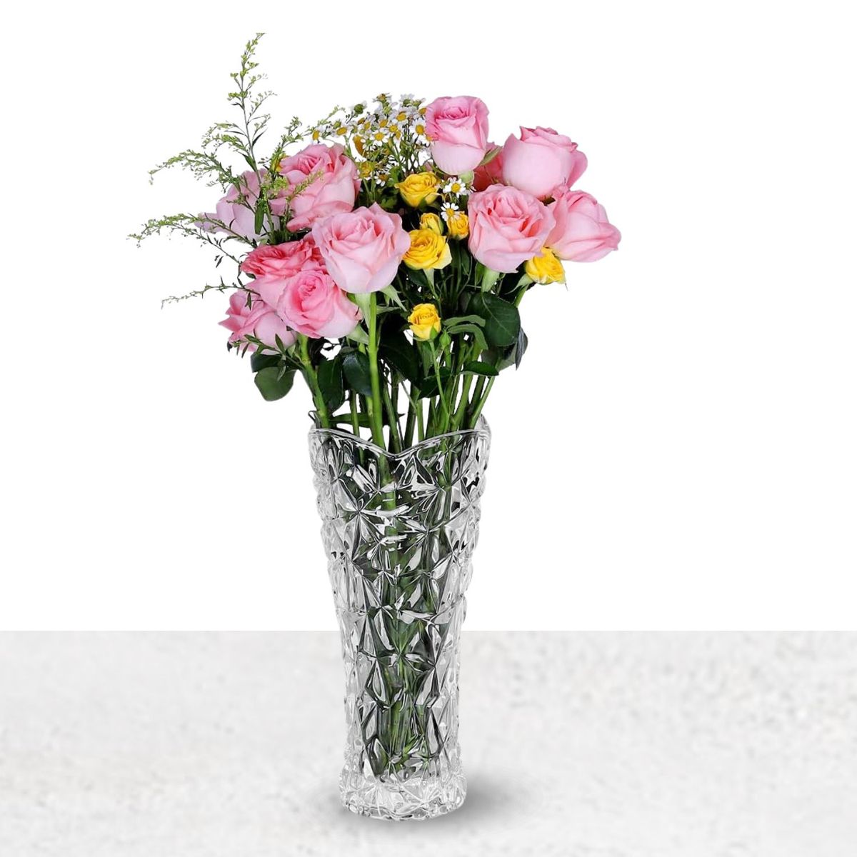 ICHIMATSU - Florero de vidrio Labrado 18 Cm