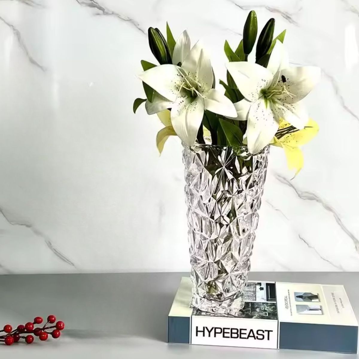 ICHIMATSU - Florero de vidrio Labrado Nápoles 25 Cm