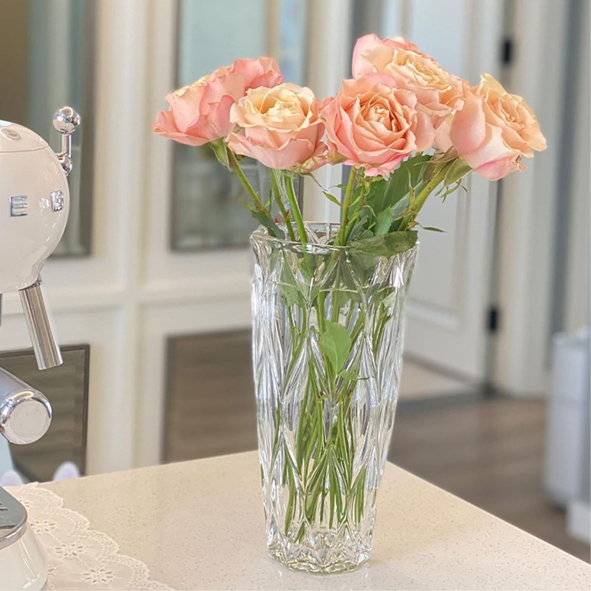 ICHIMATSU - Florero de vidrio Labrado Viena 25 Cm