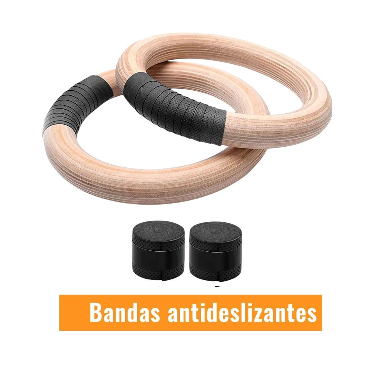 GENERICO - Anillas De Madera 32 Mm Olímpico Correas Enumeradas Gimnasia