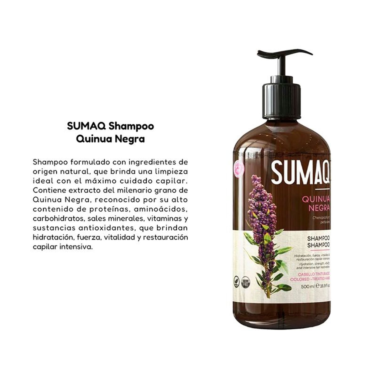 SUMAQ - Shampoo + Acondicionador SUMAQ Quinua Negra + Crema Capilar Efecto Liso