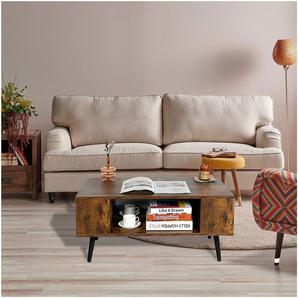 VENTITAS HOME - Mesa de Centro Vintage Maia Color Bellota