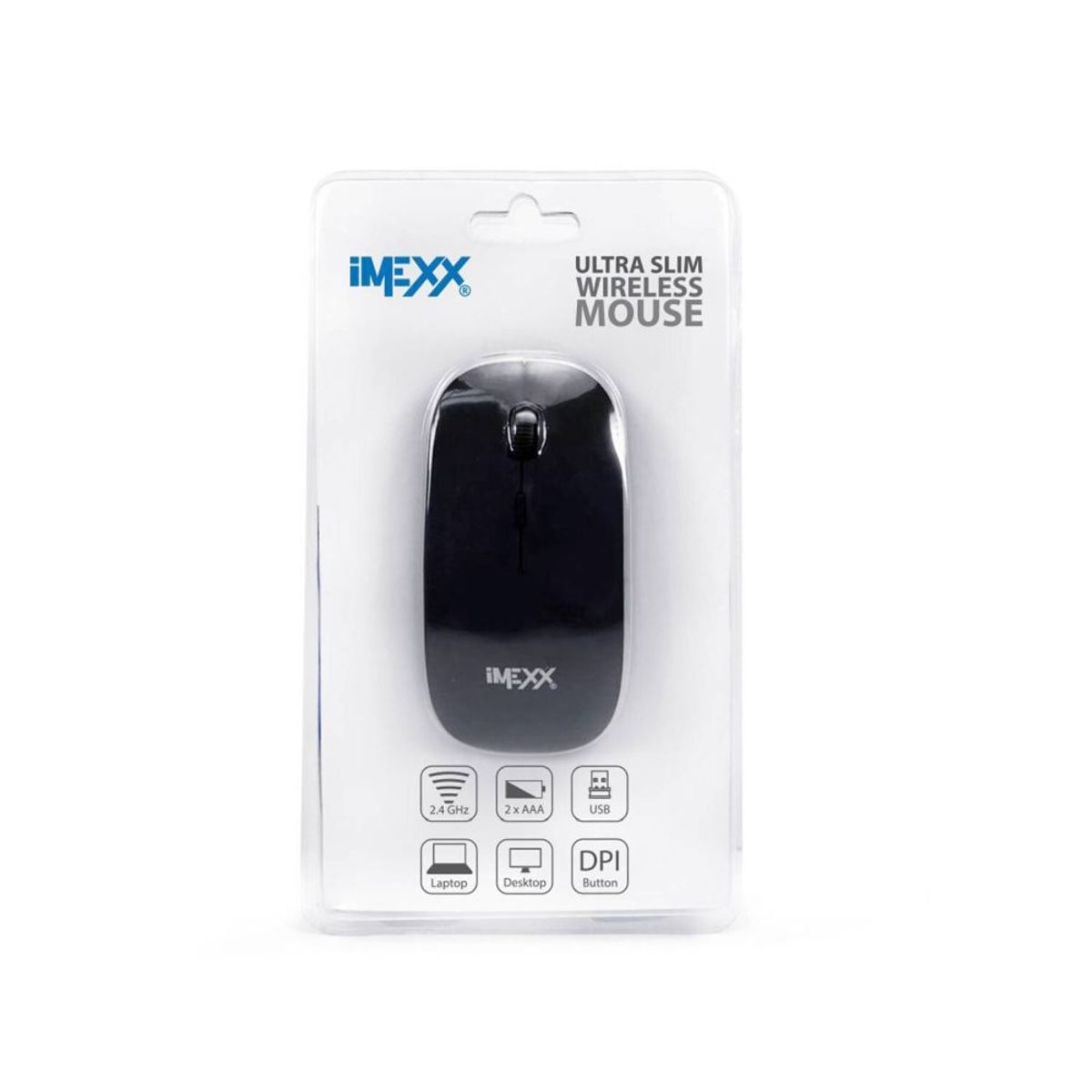 IMEXX - Mouse INALAMBRICO Imexx IME-26302 Ultra Slim Black 24HZ