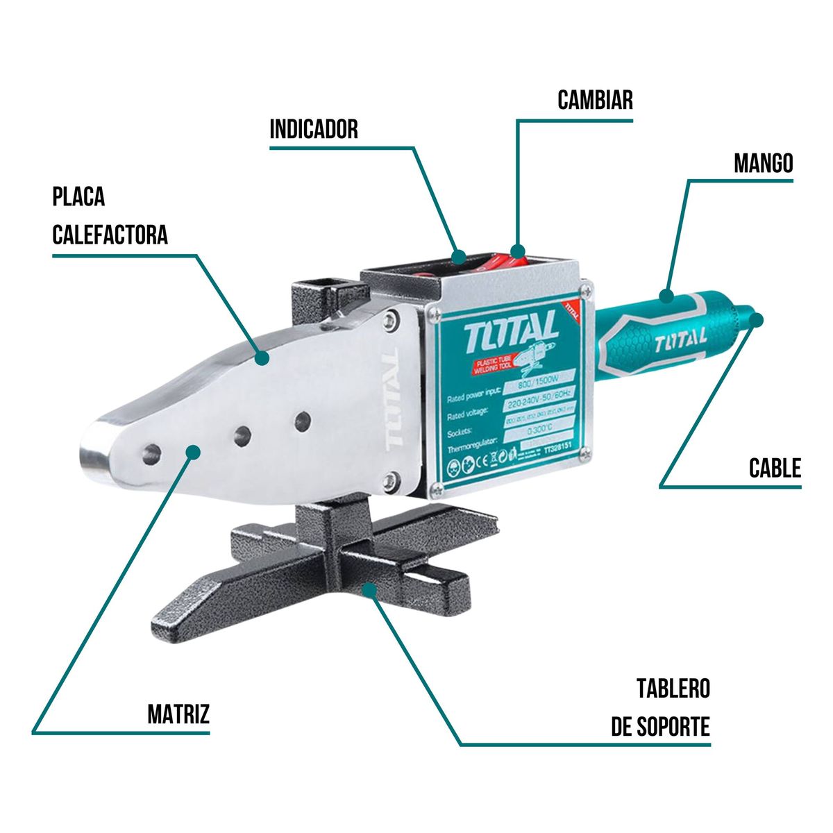 TOTAL TOOLS - Termofusora industrial 1500w Total