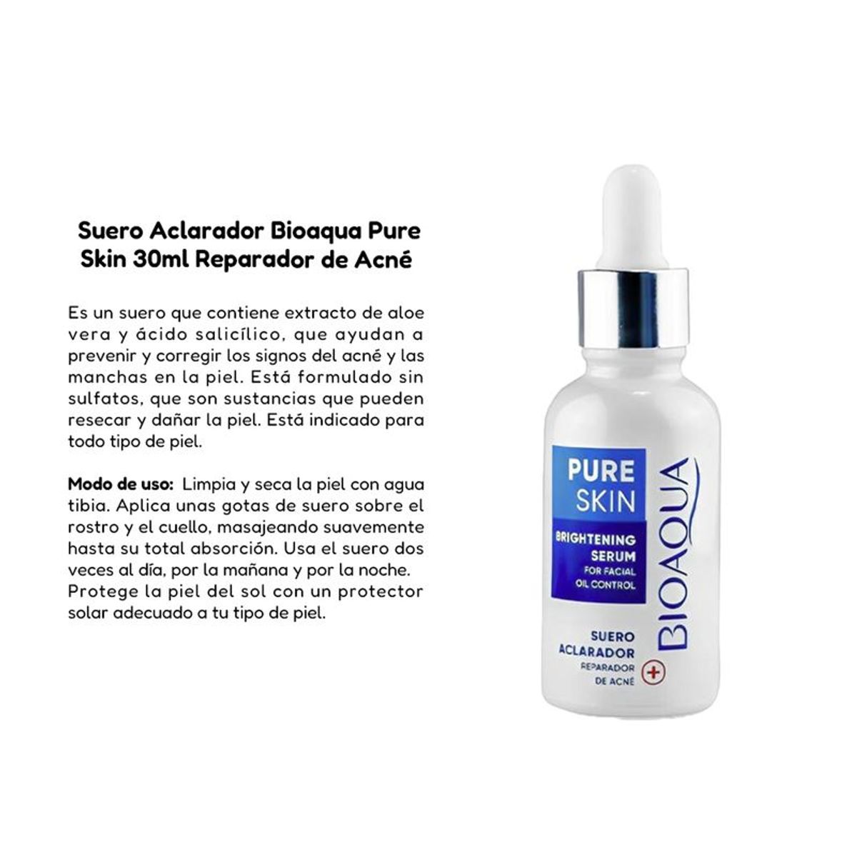 BIOAQUA - Serum Pure Skin Antiacné + Jabón Natural Antiacne De Rosas