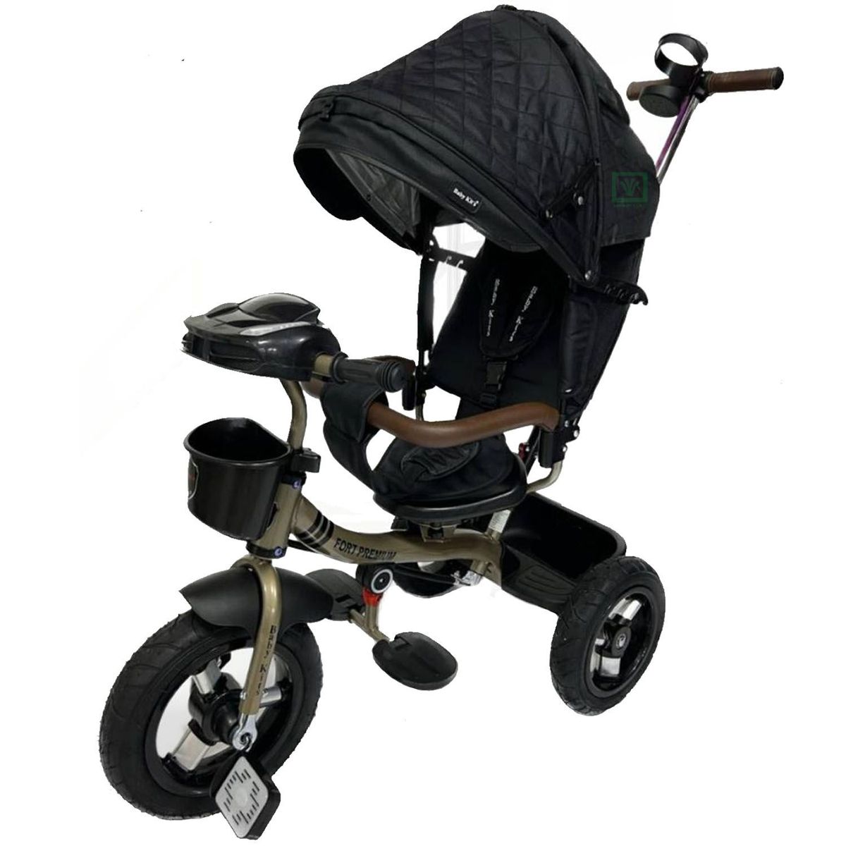 BABY KITS - Triciclo Guiador 3 en 1 «FORT PREMIUM» USB Negro