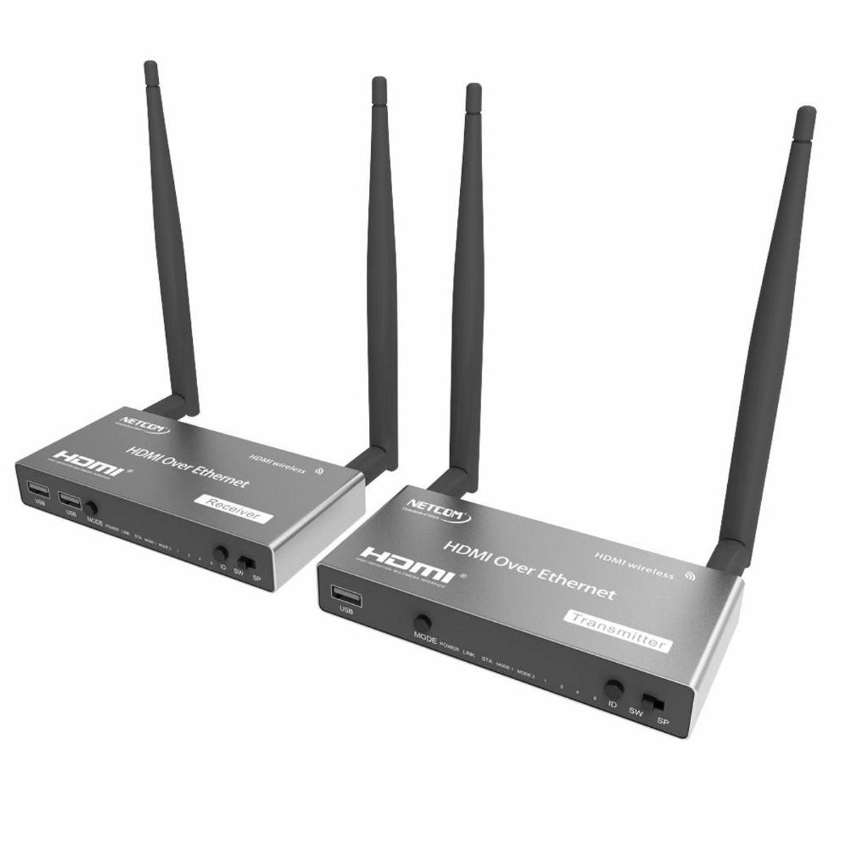 NETCOM - Extensión Extender HDMI INALAMBRICO Hasta 200 Metros NETCOM 60Hz KVM