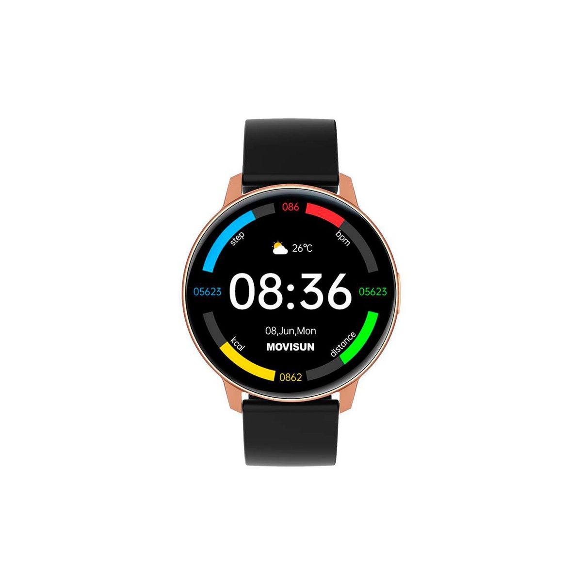 MOVISUN - Smartwatch Movisun Watch ONE Android iOS Impermeable Dorado Negro
