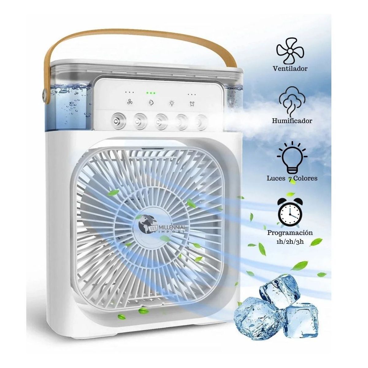 GENERICO - Enfriador Aire Acondicionado 3 en 1 Ventilador Portatil Humidificador