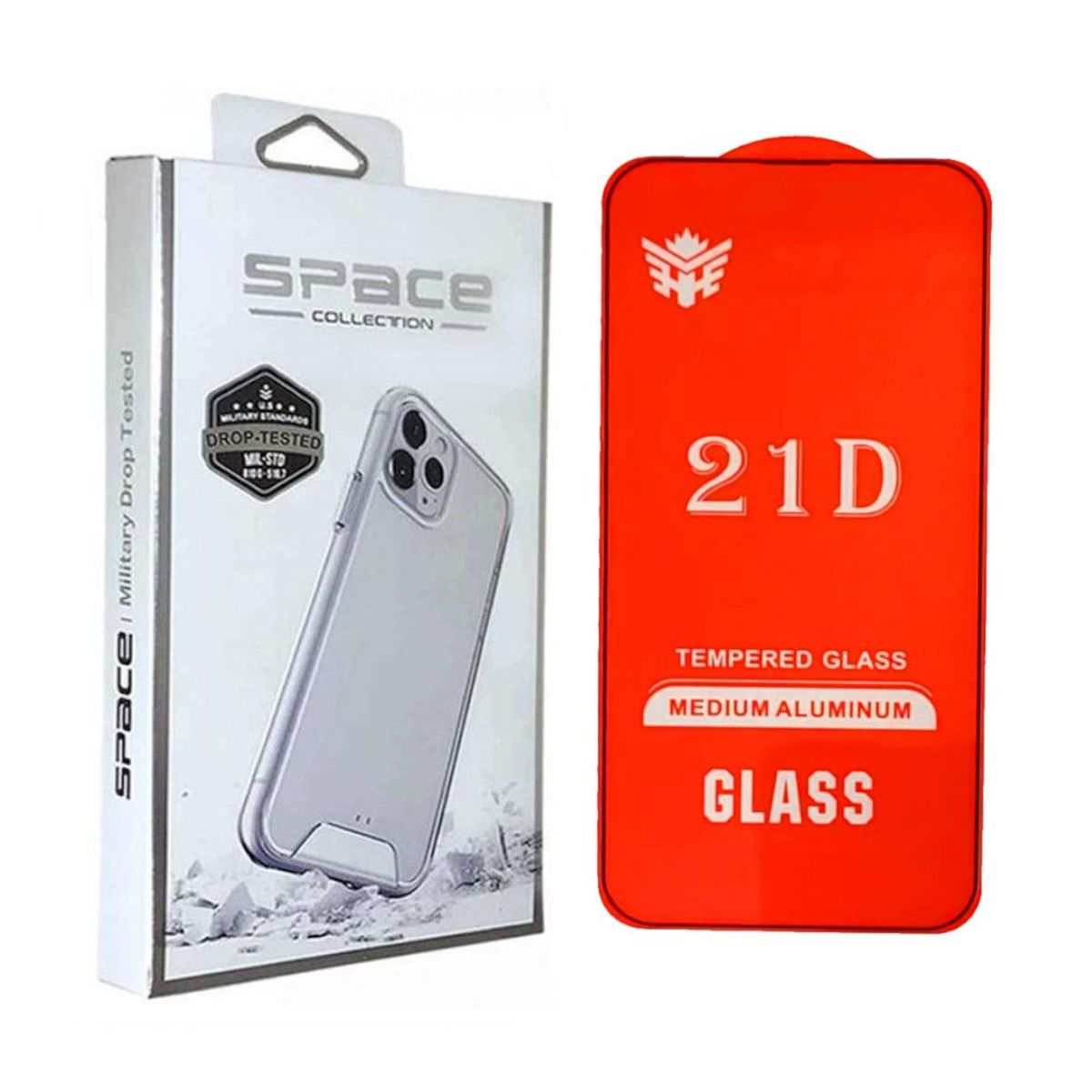 SPACE - Pack Compatible con iPhone 15 de Case Transparente Space y Mica 21D