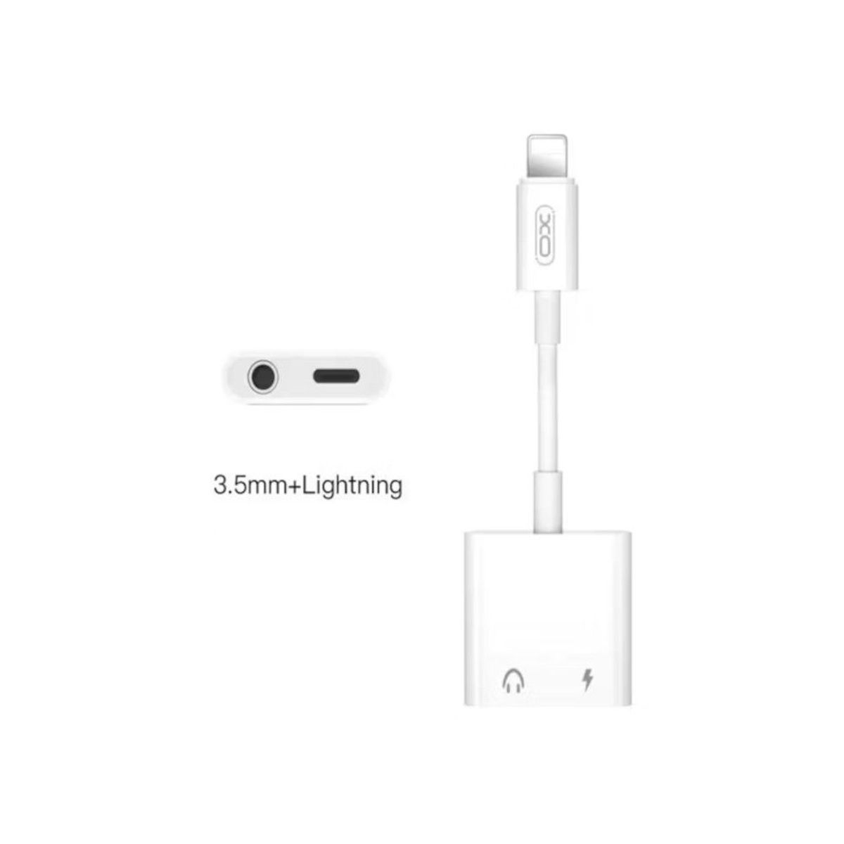 XO - Adaptador Conector XO-NB172B Lightning a Lightning y Jack 3.5 mm