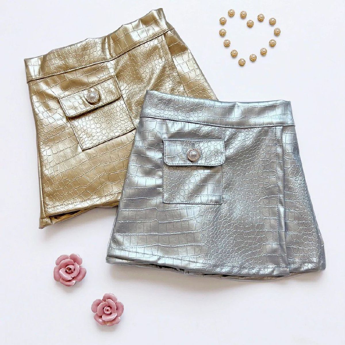 KIDS MASHMELO - Falda en Cuerina Caiman para Niña Kids Mashmelo