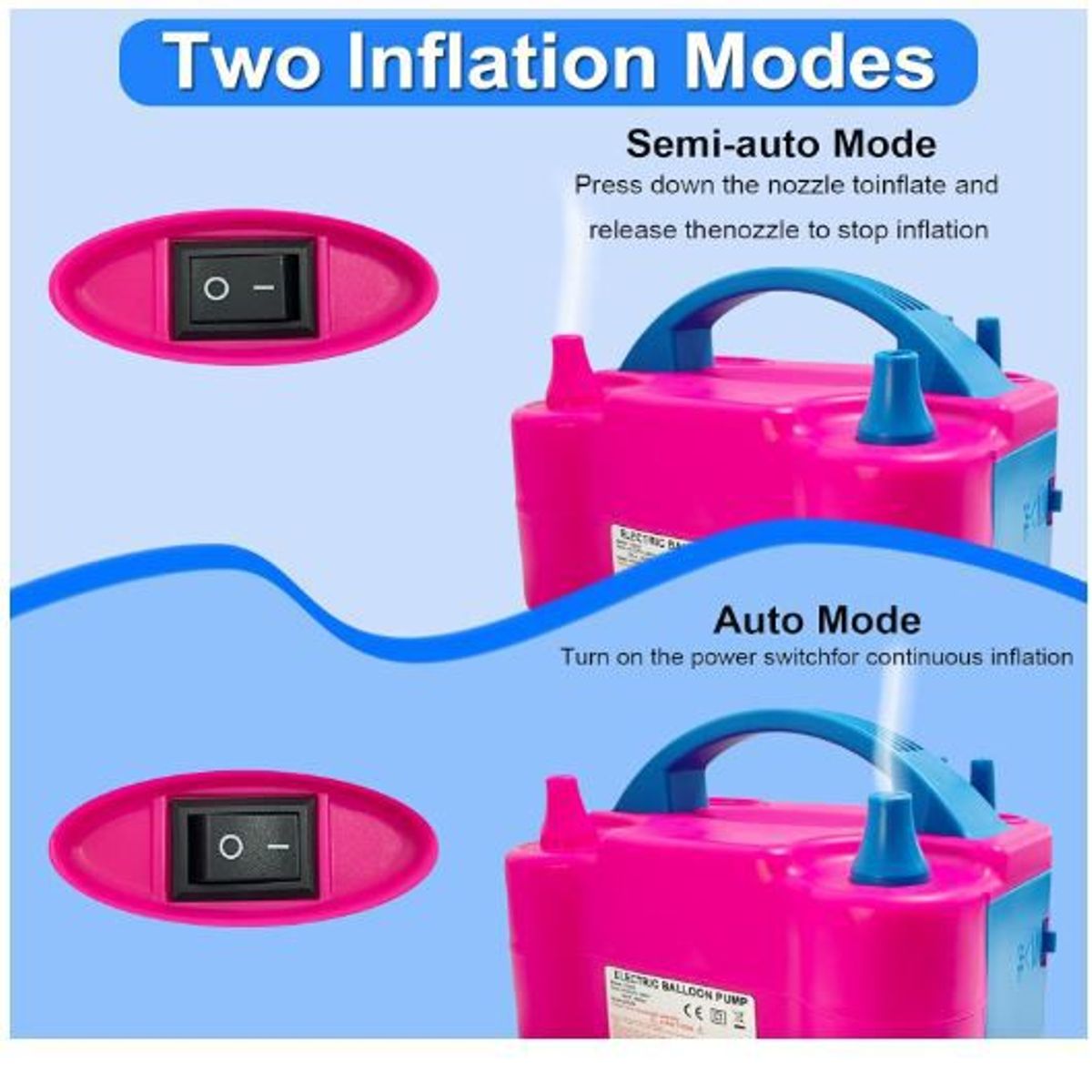 GENERICO - Inflador de Globos Electrico Portátil