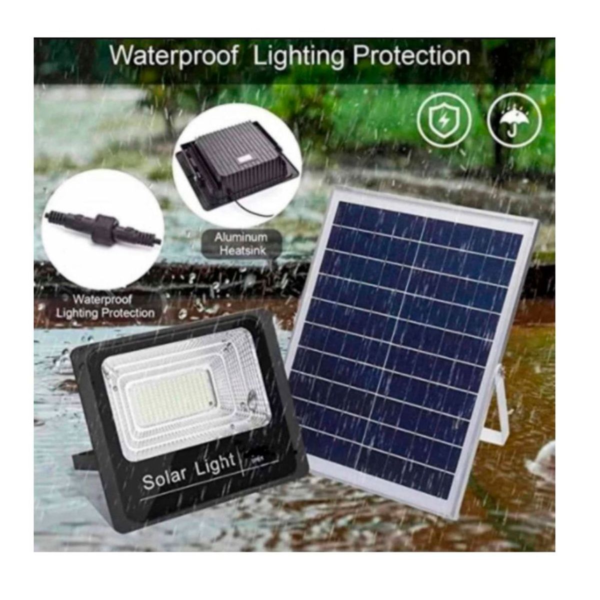 GENERICO - Lampara Panel Solar + Control con Sensor de Movimiento 100w