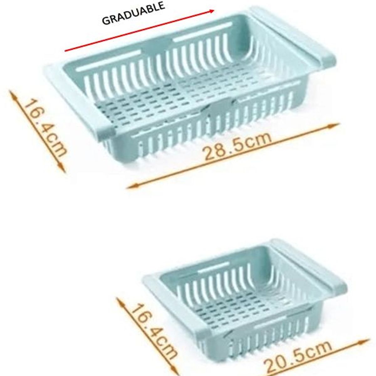 GENERICO - Canastas Organizadoras Para Refrigeradora Ajustable Set x 3Color Rosa