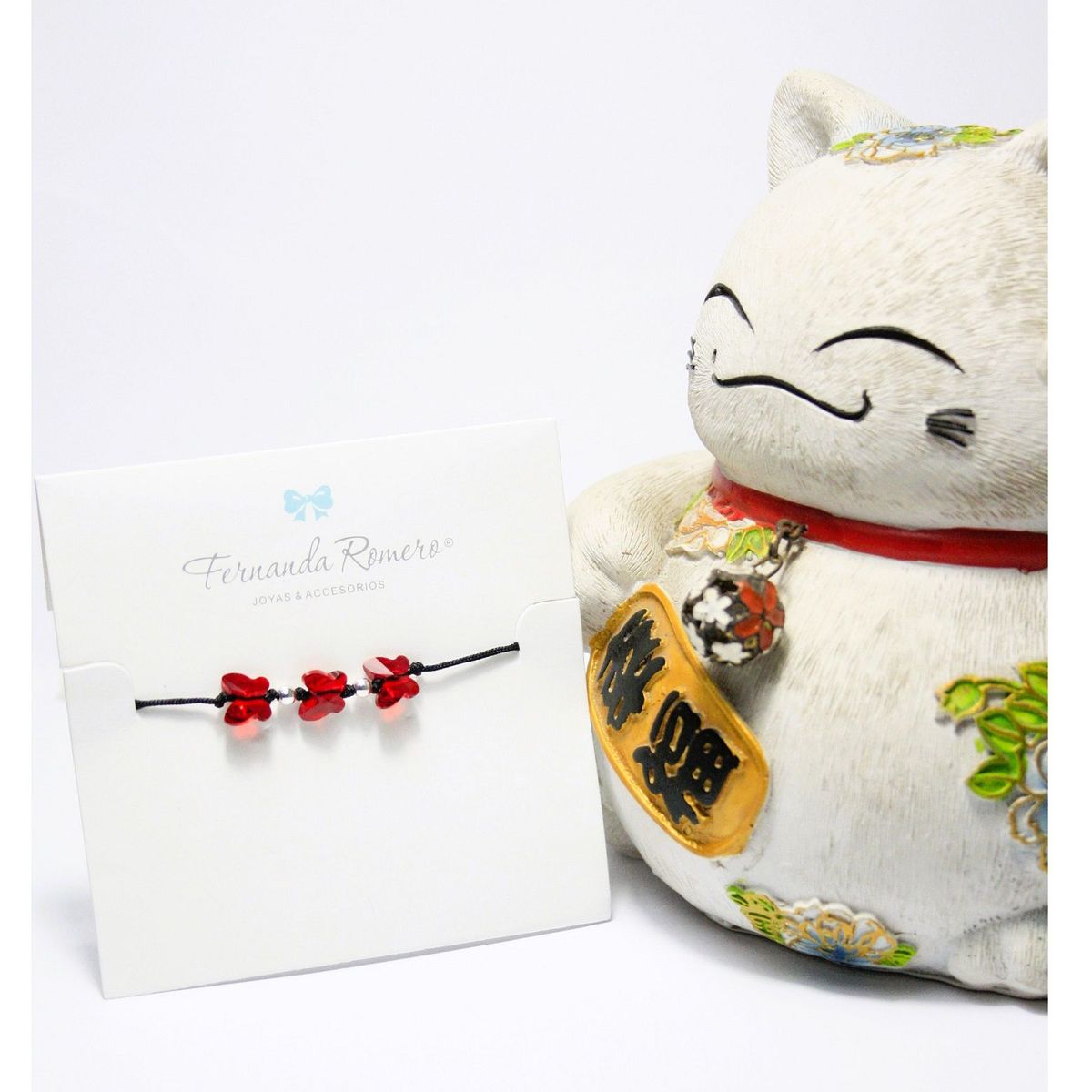 FERNANDA ROMERO JOYAS Y ACCESORIOS - Pulsera Mariposa Roja - Voluntad y Perseverancia - Cristales Austriaco