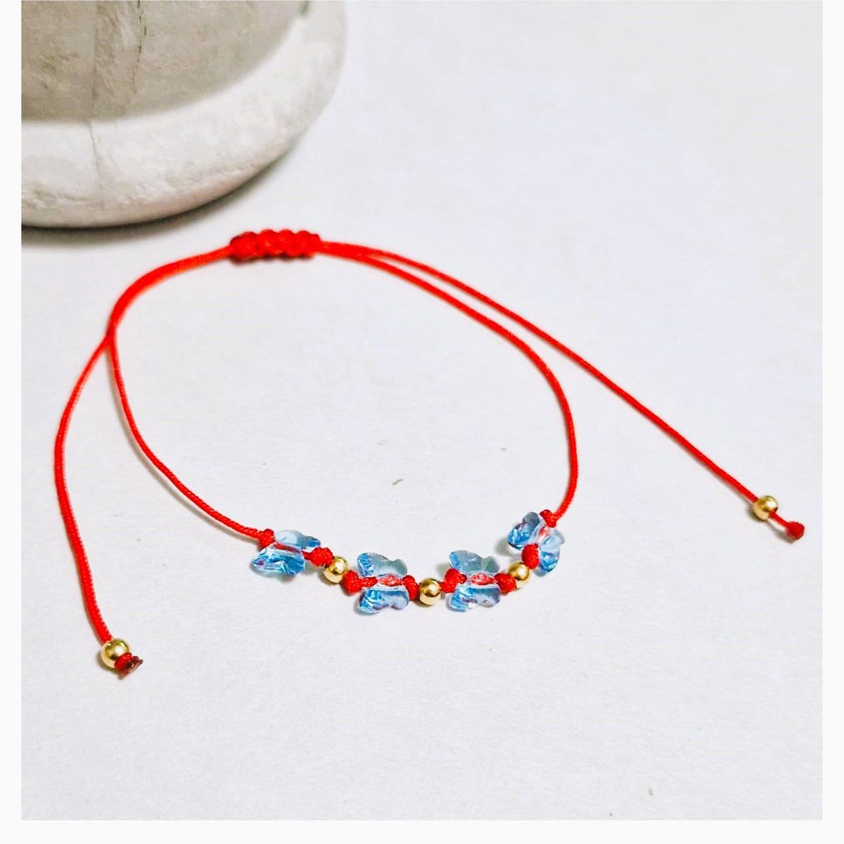 FERNANDA ROMERO JOYAS Y ACCESORIOS - Pulsera Mariposa Celeste Cristal Voluntad Persevera Cristal Austriaco