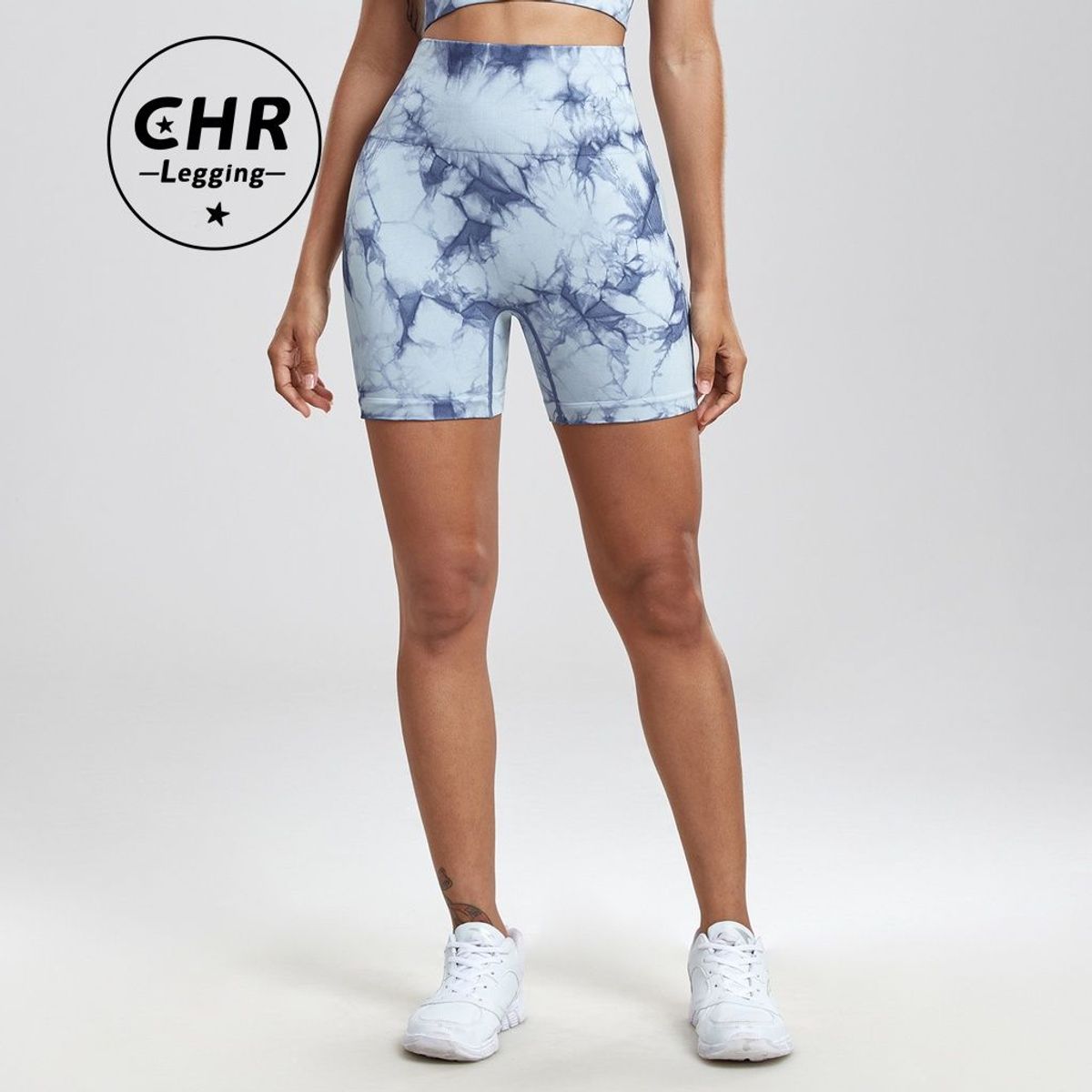 GENERICO - Short Biker DeportivoTie Dye Push Up sin costura